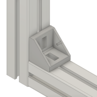 40-110-1 MODULAR SOLUTIONS ALUMINUM GUSSET 45MM X 45MM ANGLE W/HARDWARE
